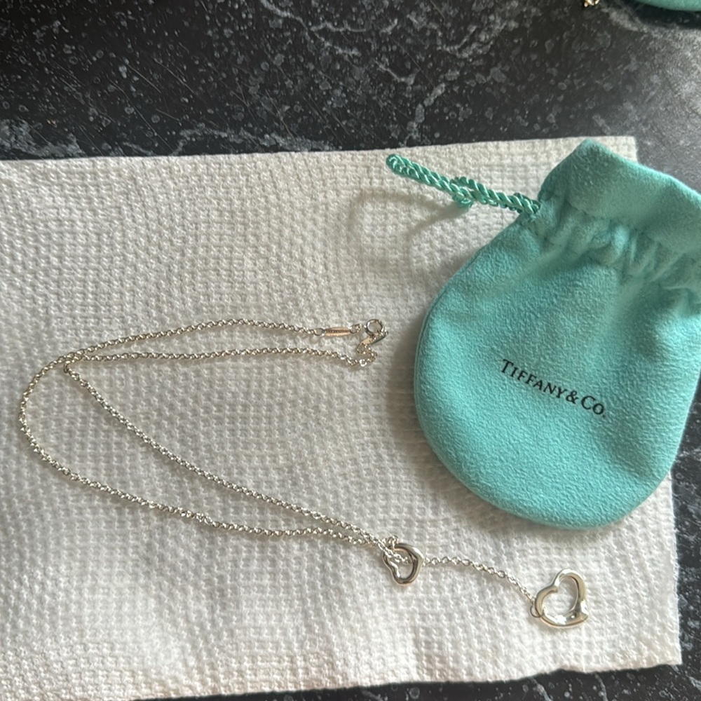 Tiffany & Co. Elsa Peretti Open Heart Lariat Necklace